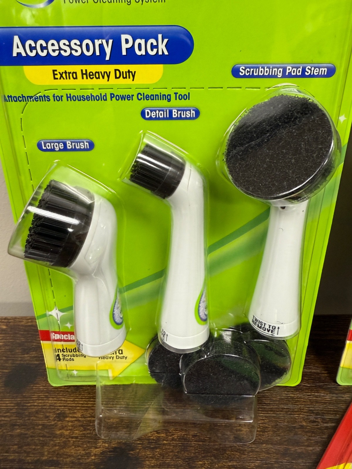 Lot of 4 Sonic Scrubber Scrubbing Bubbles Accessory Pack Extra Heavy Duty Kit