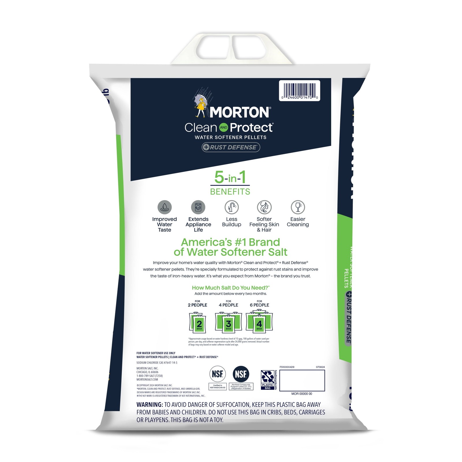 (2 pack) Clean and Protect Plus Rust Defense Water Softener Salt Pellets, 40lb