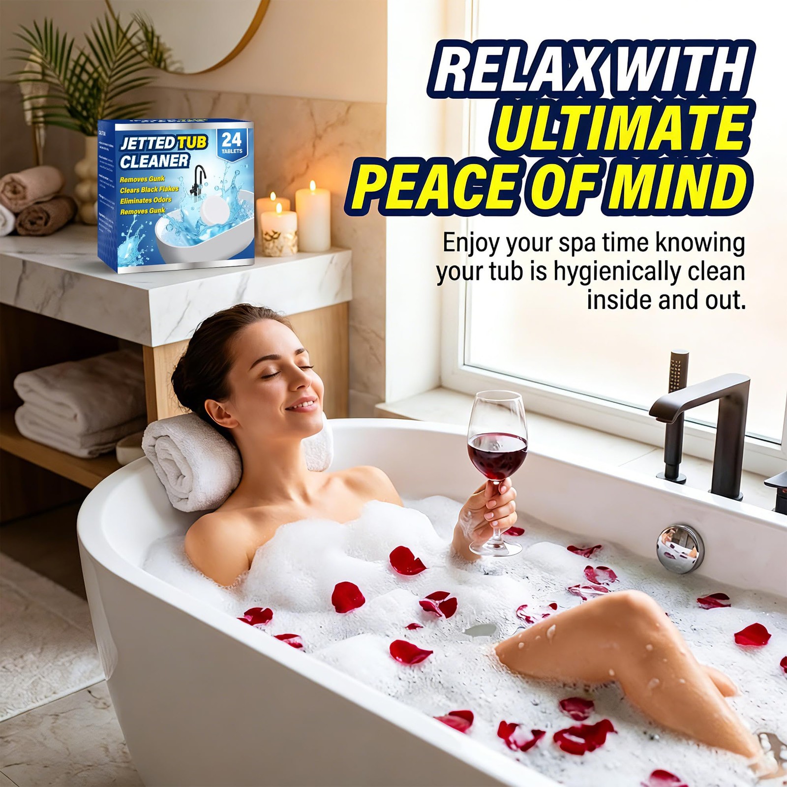 Jetted Tub Cleaner (24 Count) – Effective Whirlpool & Hot Tub System Flush – …