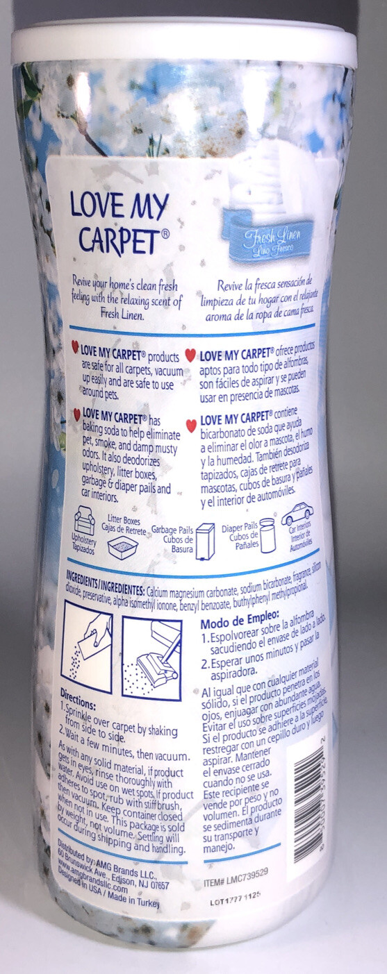 LOVE MY CARPET Rug Carpet Deodorizer FRESH LINEN Pet Odor 17 oz-NEW-SHIPS N 24 H