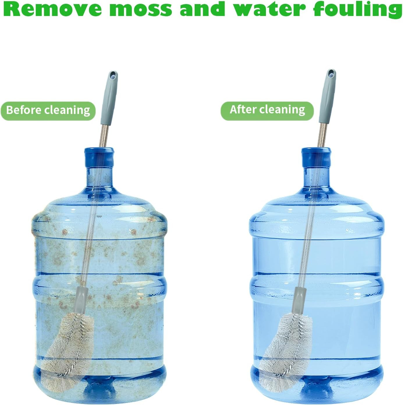 2-Pack Bucket Brush, Kettle Brush, Cleaning Extra Long Bottles, Gallon Jug Clean