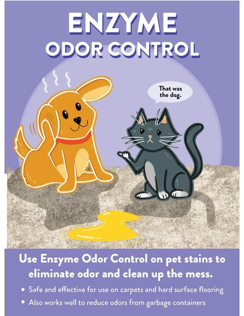 11192 Enzyme Odor Control Eliminates Food, Pet and Smoke Odors, 1 gallon