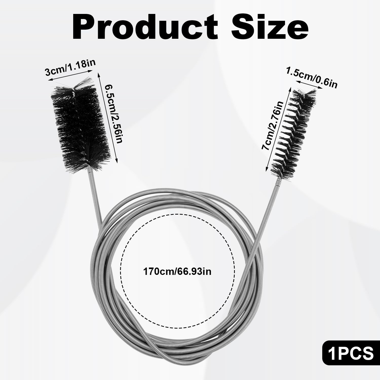 Flexible Tube Brushes, 66.93-Inch Pipe Brushes Hose Cleaning Tool Long Drain …