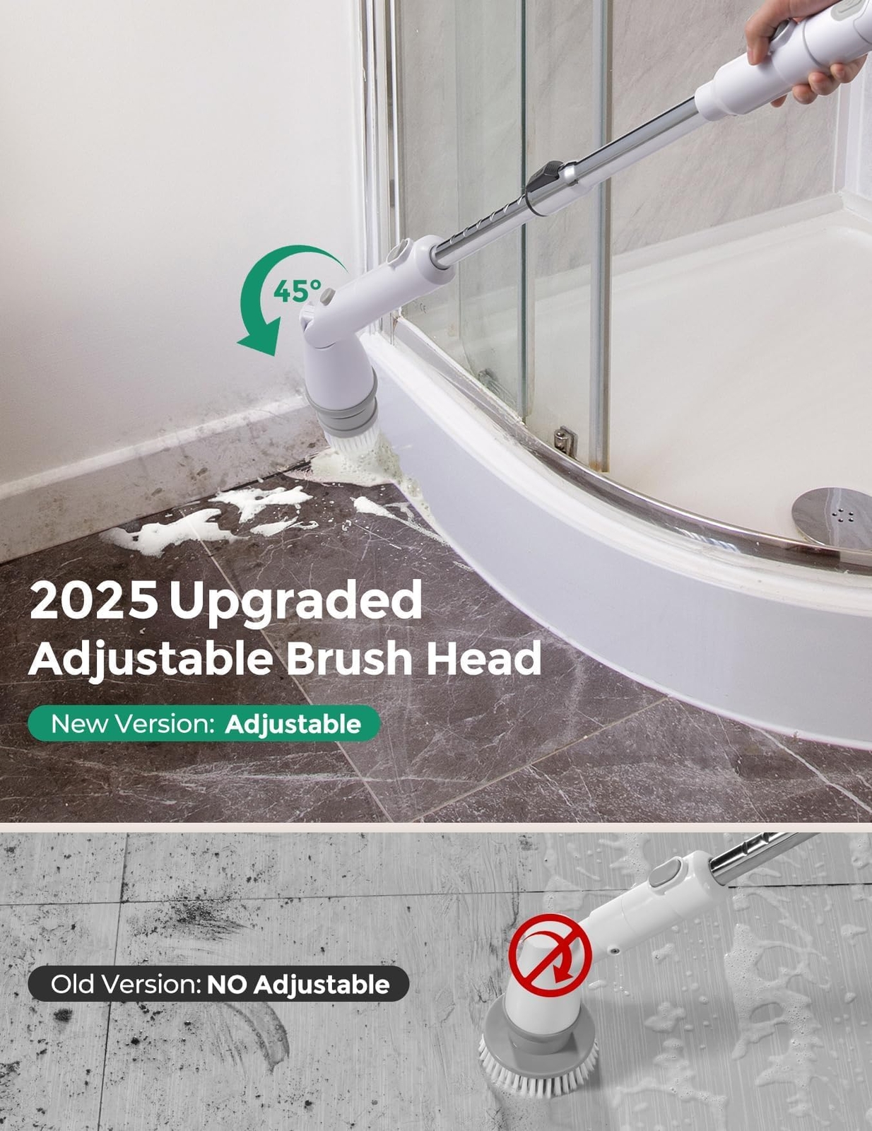 Electric Spin Scrubber Kh8 Upgrade Cordless Shower Scrubber 8 Replacement Head 1