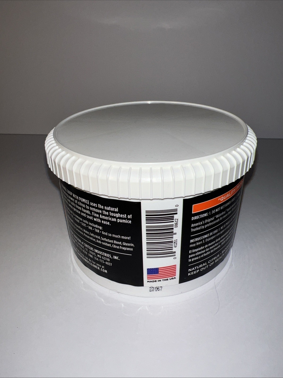Orange Goop Pumice Hand Cream Waterless