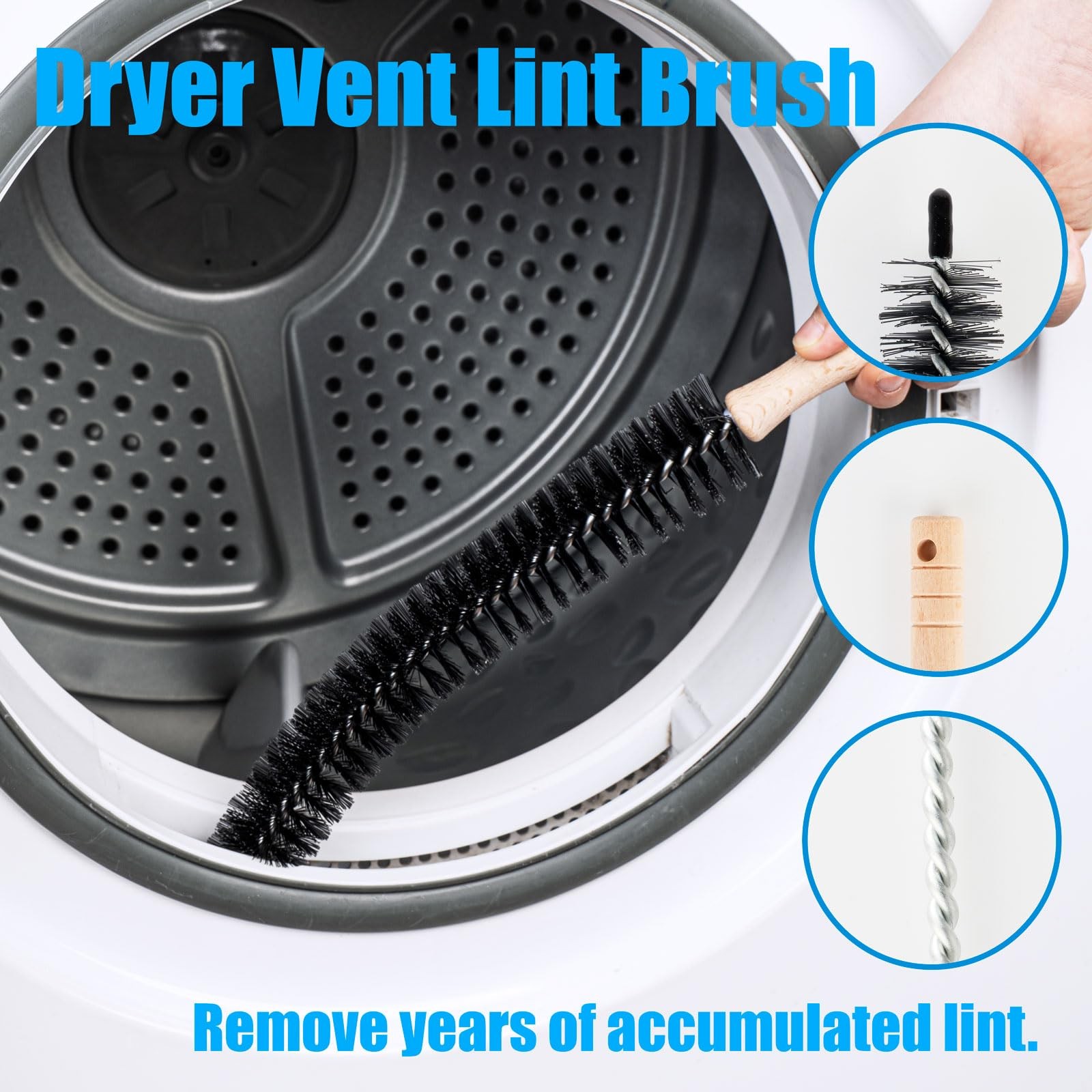 Washing Machine Cleaning Brush,Dryer Vent Cleaner Kit,Crevice Brush for Bathroom