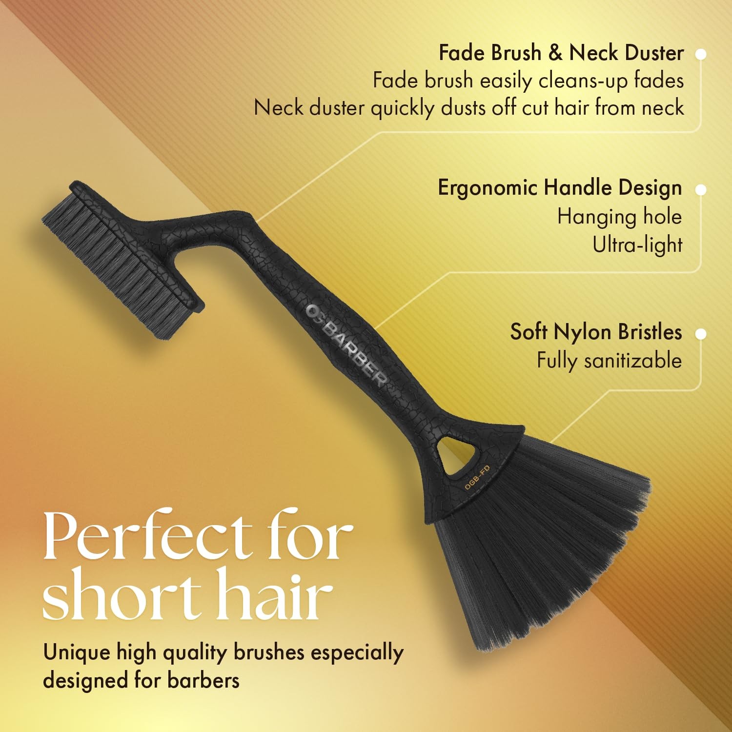 Barber Fade Duster, Recycled ABS Handle, Professional Dust Removal for Clean …
