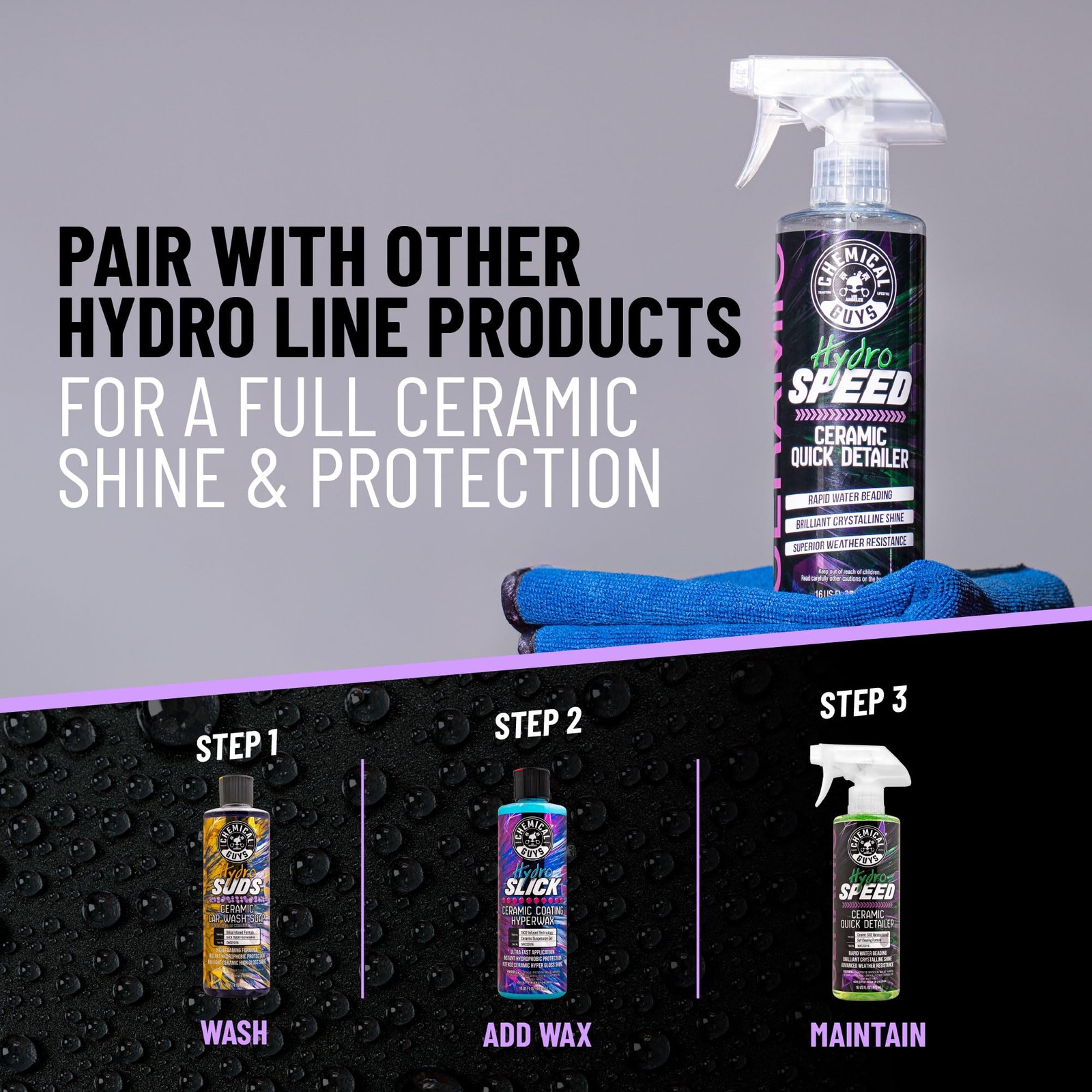 Ceramic Quick Detailer Spray SiO2 Shine Car Detailer Spray HydroSpeed 1 Pc