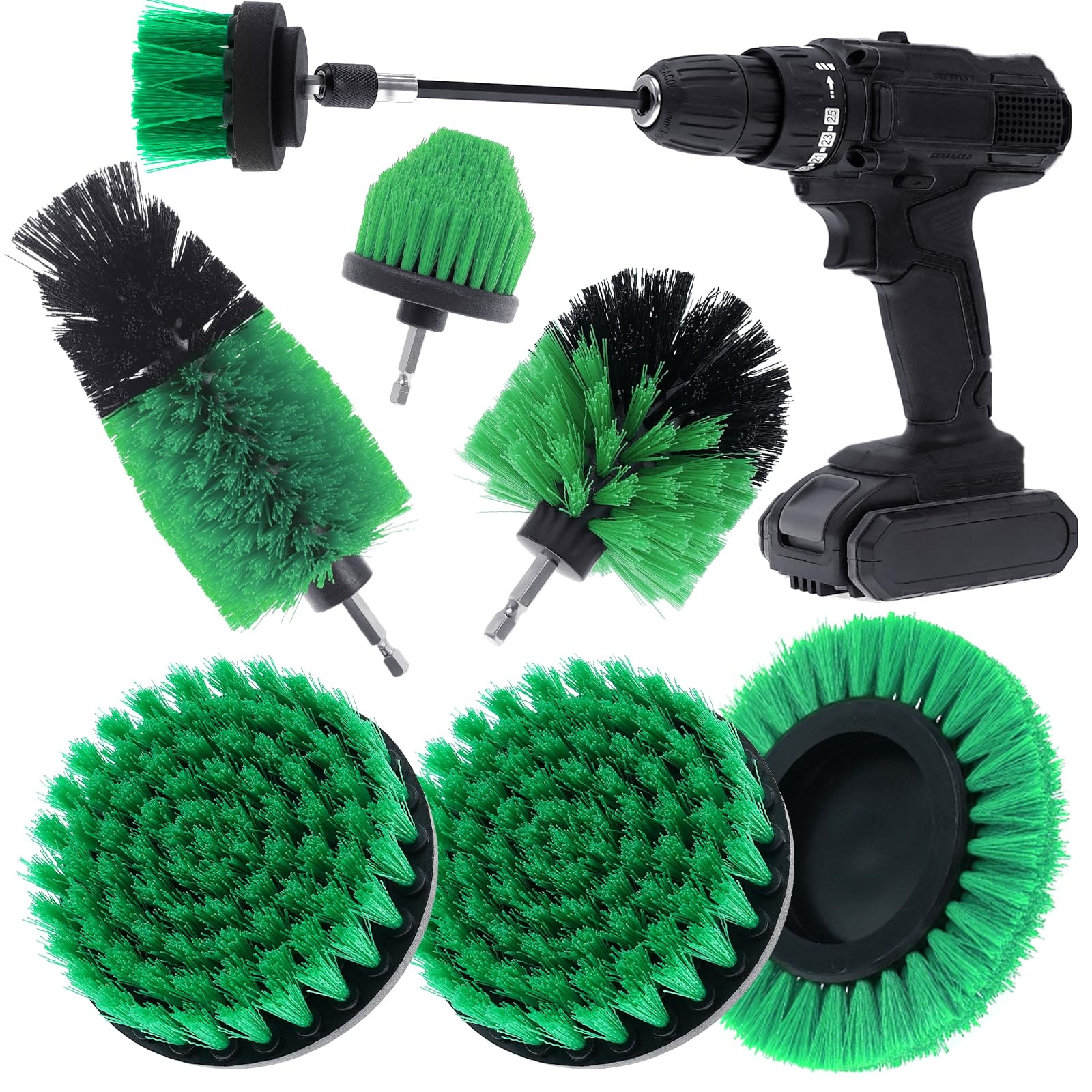 ETOUPA 8 Pcs Drill Brush Attachment Set, Power Cleaning Scrub Brush Kit with …