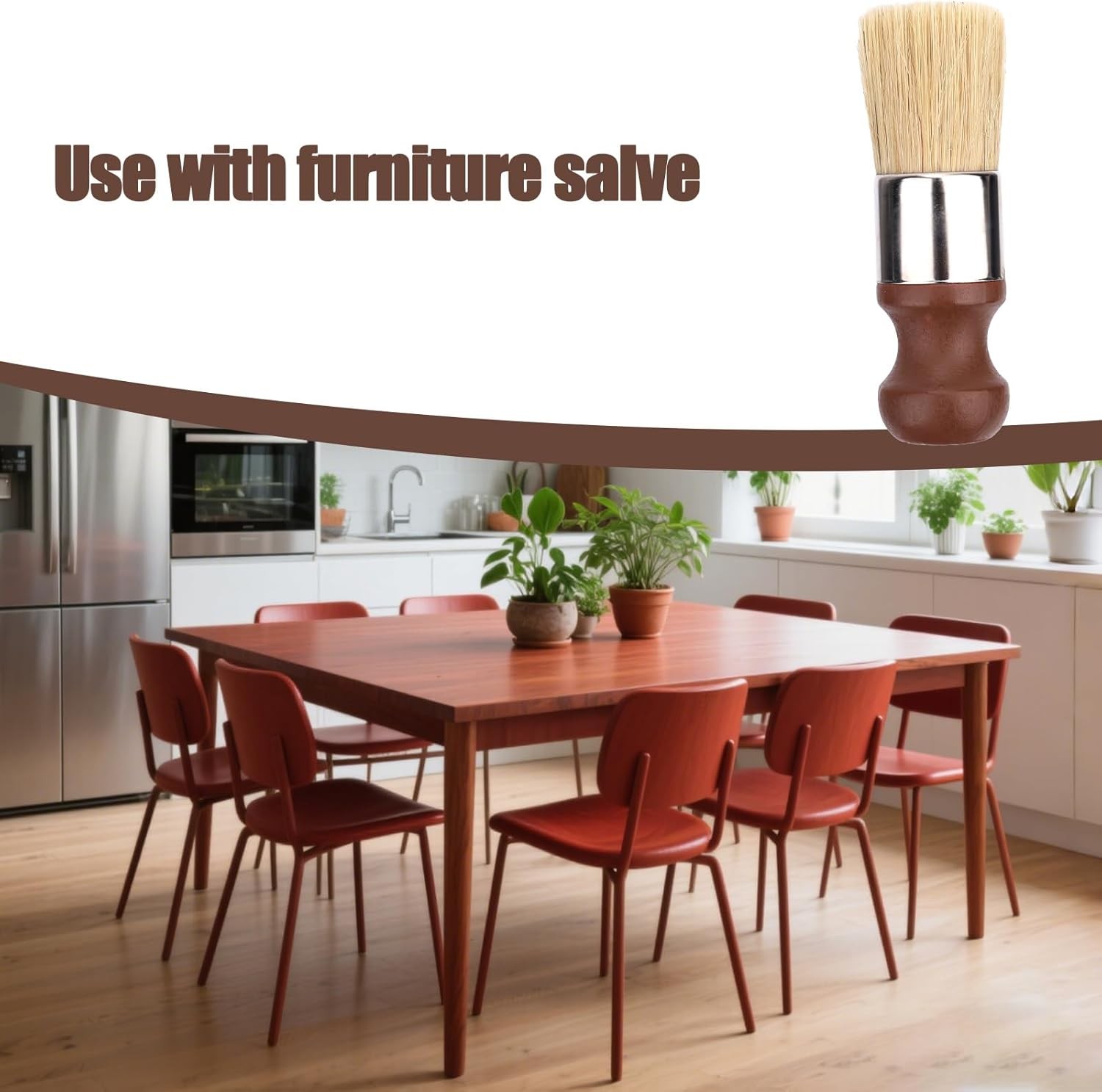 Short Handle Salve Brush for Furniture, Leather & Wood Care Number of Items: 1
