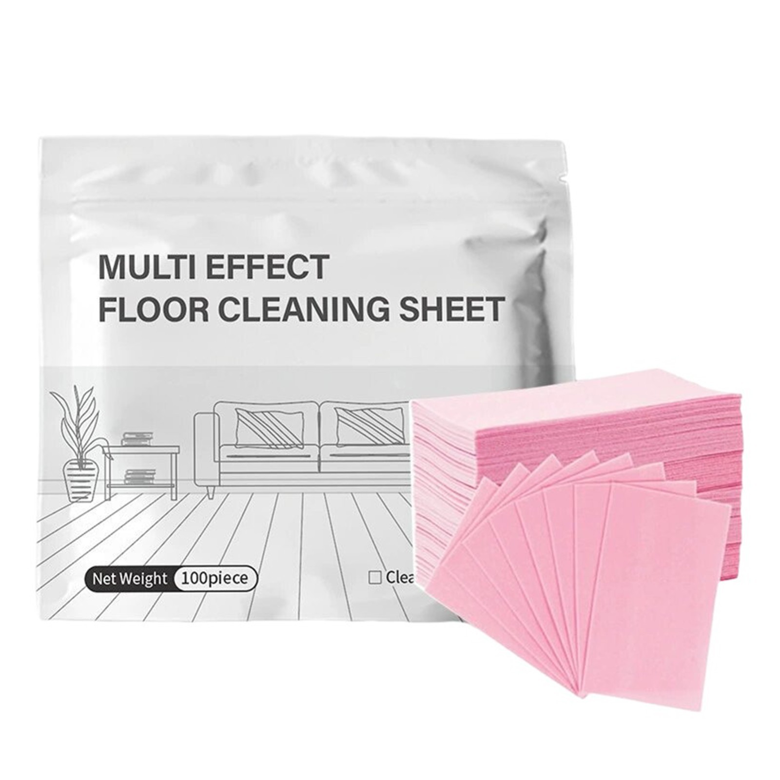 100PCS Multi -Surface Floor Cleaner Sheets Concentrated Dissolvable Mop Cleaning