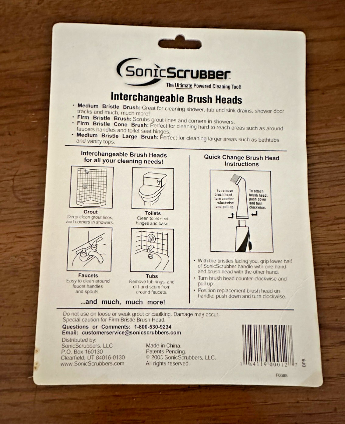 Sonic Scrubber Power Cleaner Interchangeable Bathroom Brush Heads 4 Count