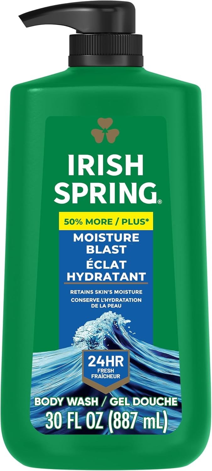 Mens Body Wash, Moisture Blast Body Wash for Men, Feel Fresh All Day, 30 Oz Pump