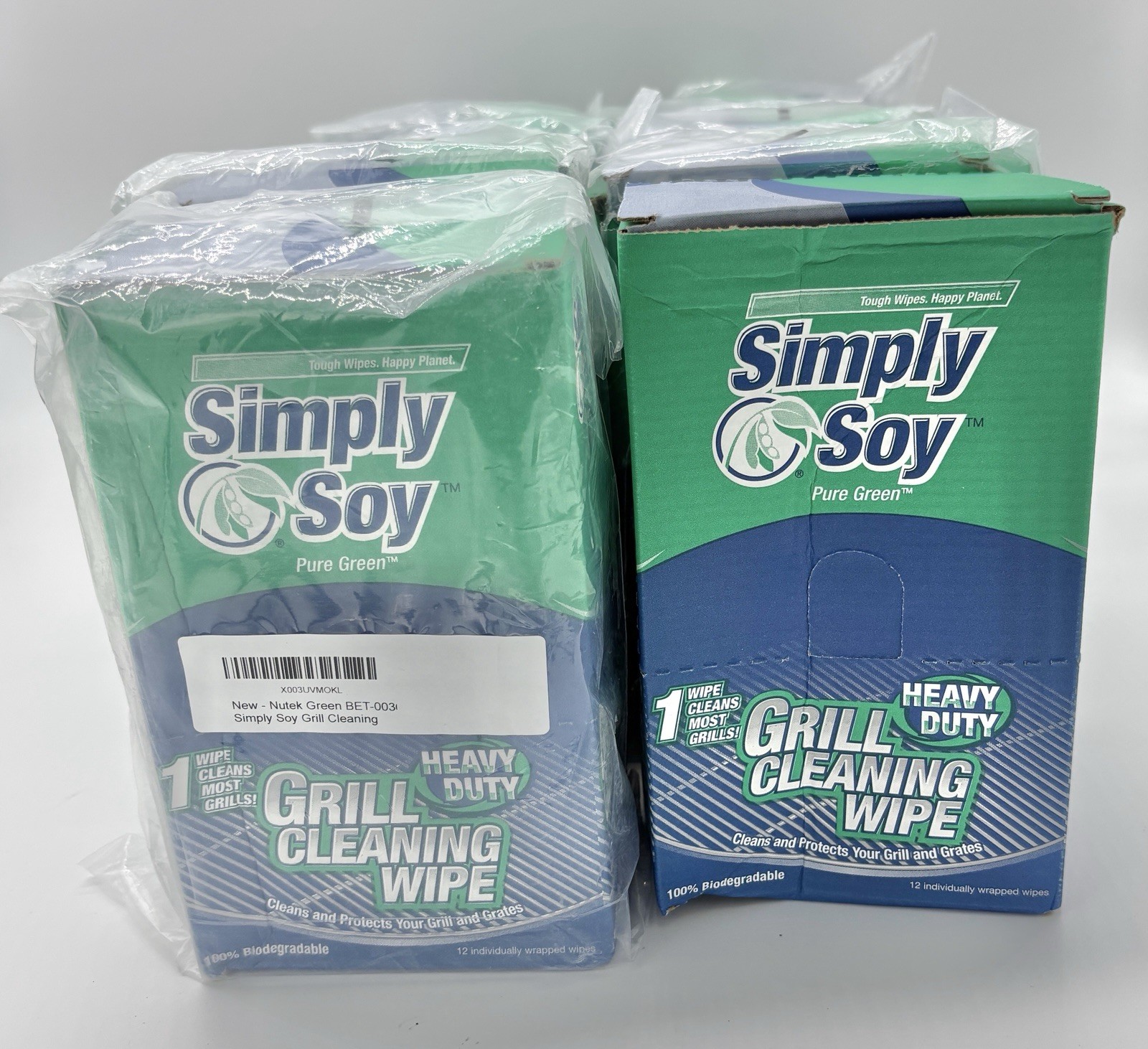 Simply Soy Grill Cleaning Wipes Heavy Duty Biodegradable Grill Grate Cleaner 12x