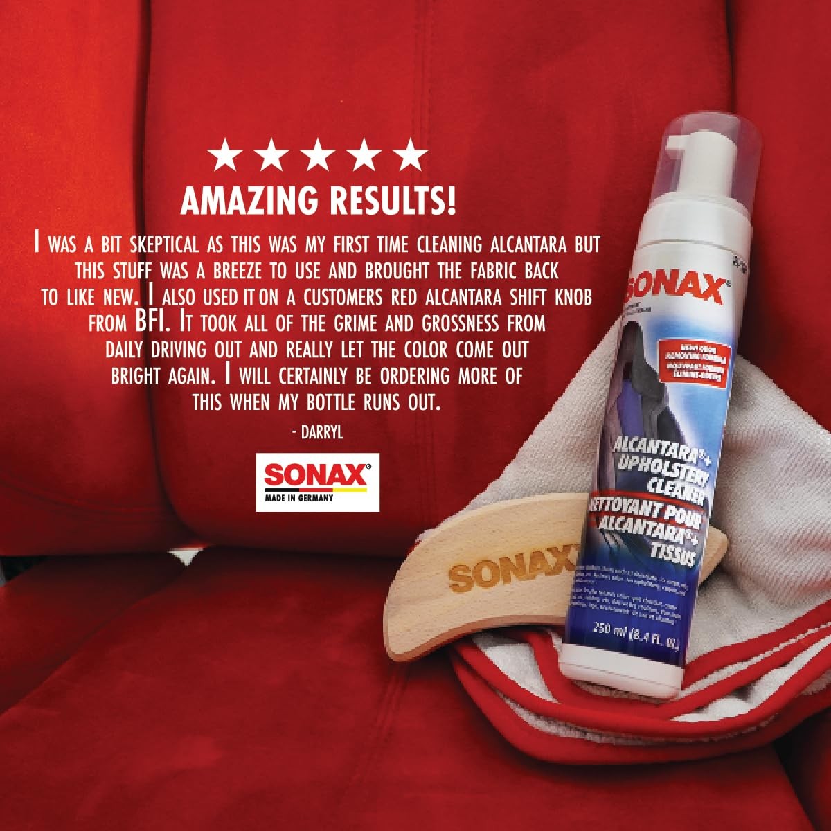 Upholstery and Alcantara Cleaner (206141), Foaming Alcantara (Synthetic Suede…