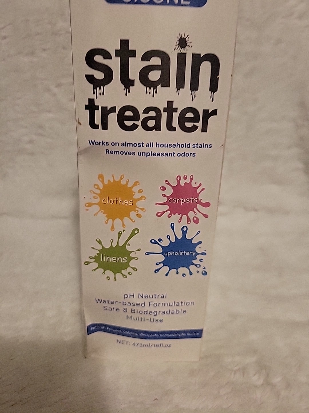 Stain Treater Spray 16oz. Multi-Use Biodegradable, Sealed New. Free Ship!