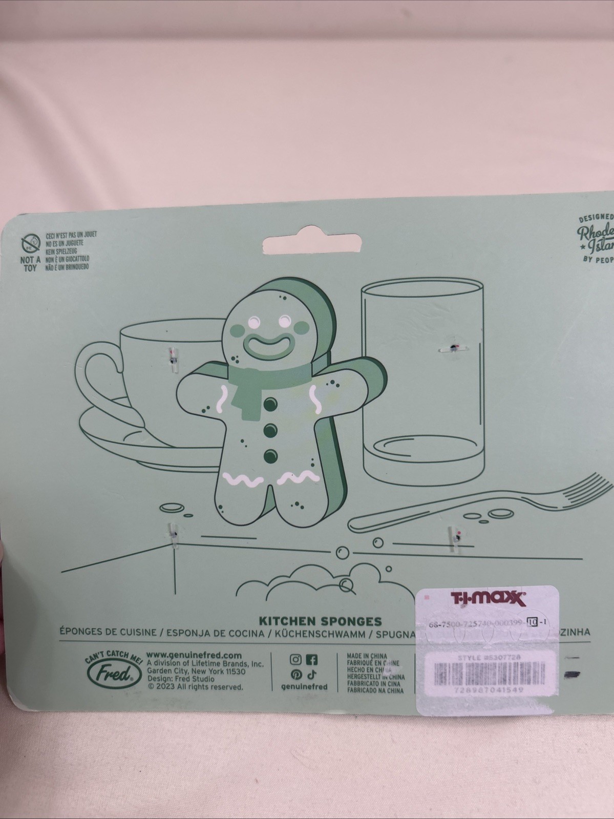 Gingerbread Boy Scrubber Sponge Sponges 2 Pack Christmas Holiday NEW
