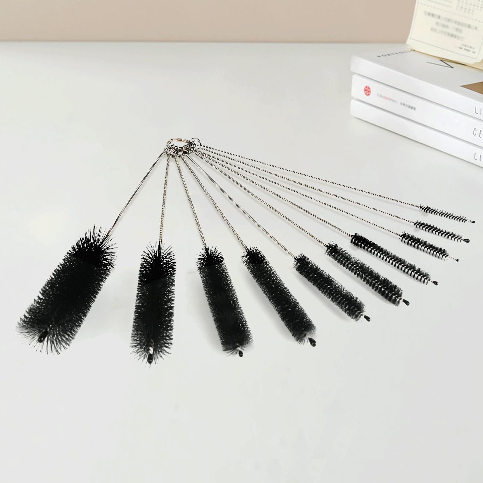 12 Pack Glass Tube Pipe Cleaner Set, 17 Inch Long Handle Nylon Brush for Neck…