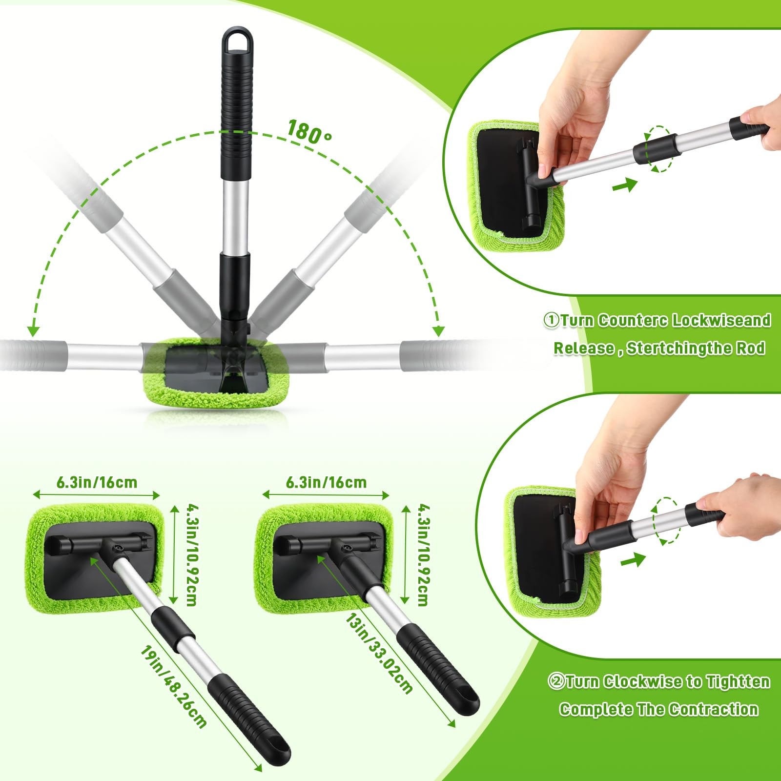 7 Pcs Windshield Car Squeegee and Collapsible Washing Bucket Combo Set 2 in 1…