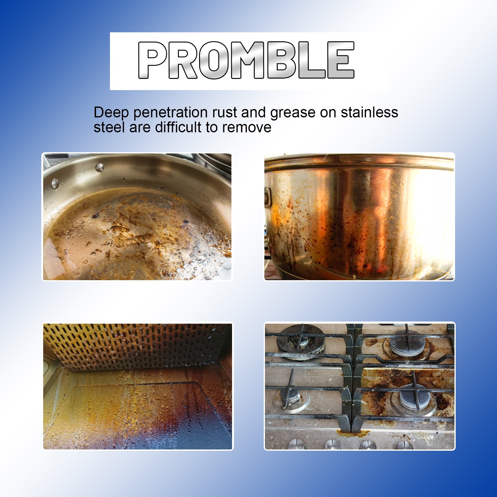 Stainless Steel Cleaner & Metal Polish, Multi-Purpose Rust Removing Paste
