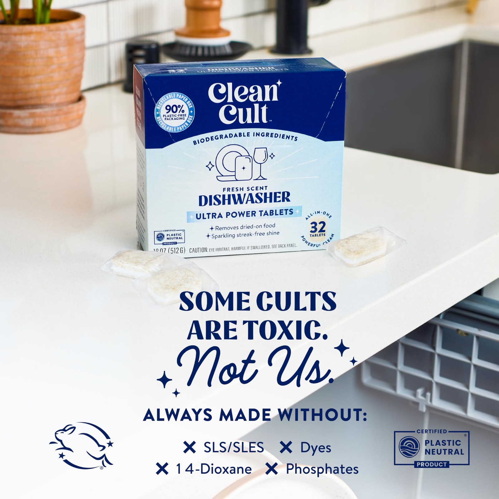 Ultra Power Dishwasher Detergent Pods for Sparkling Streak-Free Shine, All-In…