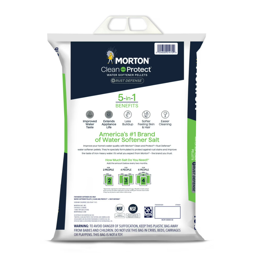 (2 pack) Morton Clean and Protect Plus Rust Defense Water Softener Salt Pellets