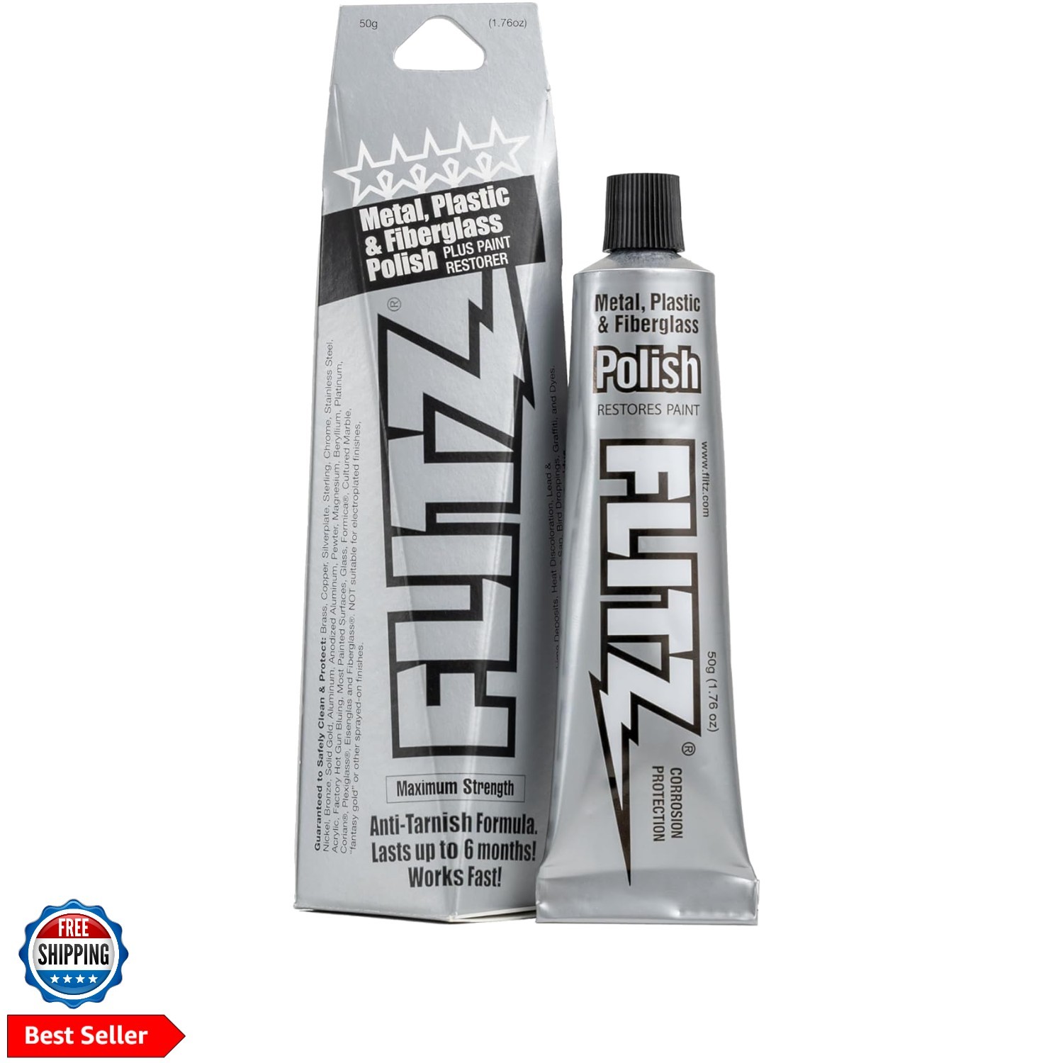 Metal Polish Paste – 1.76oz -Made Silver Polish for Solid Chrome, Stainless S…
