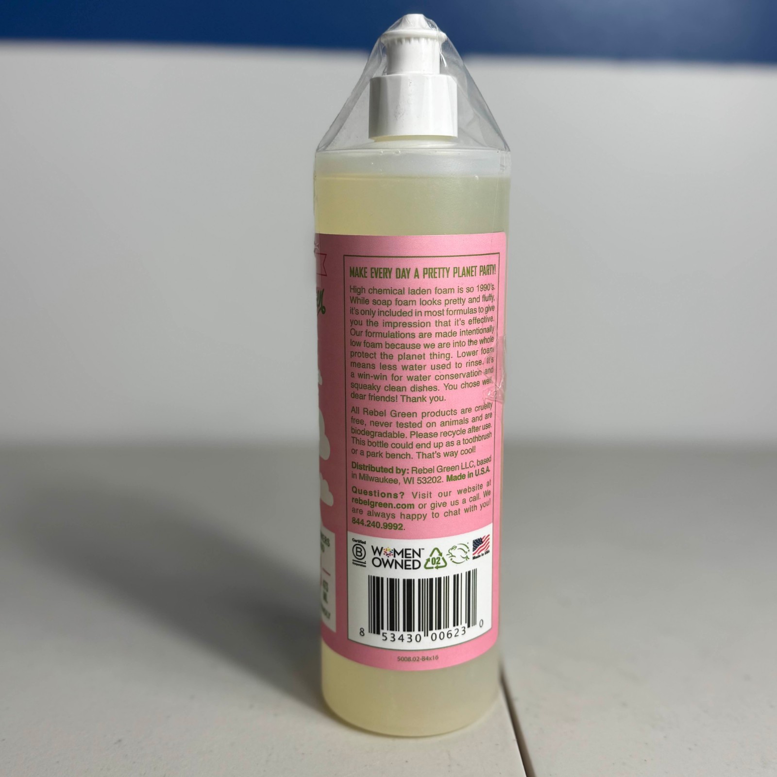 Rebel Green Super Deluxe Dish Soap Pink Lilac 16 Oz