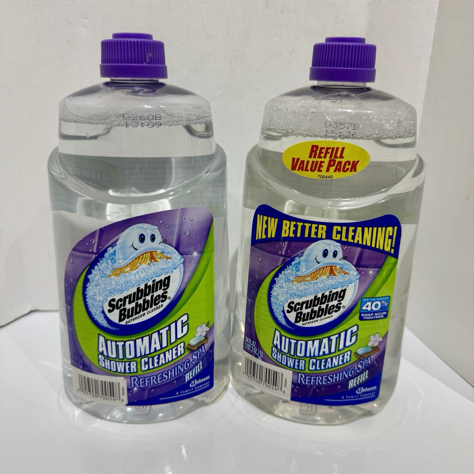 2 Scrubbing Bubbles Automatic Shower Cleaner Refill Refreshing Spa 34 fl oz