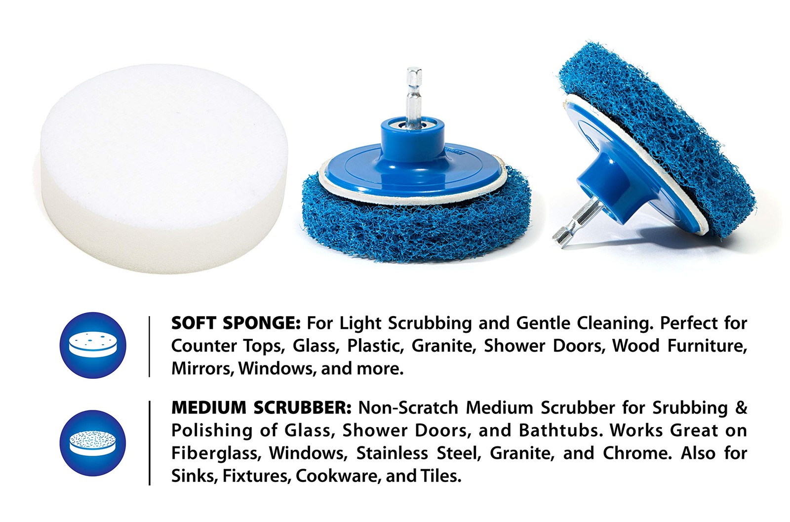4 Piece Scrub Brush Power Drill Attachmentsall Purpose Time Saving Kit For Clean
