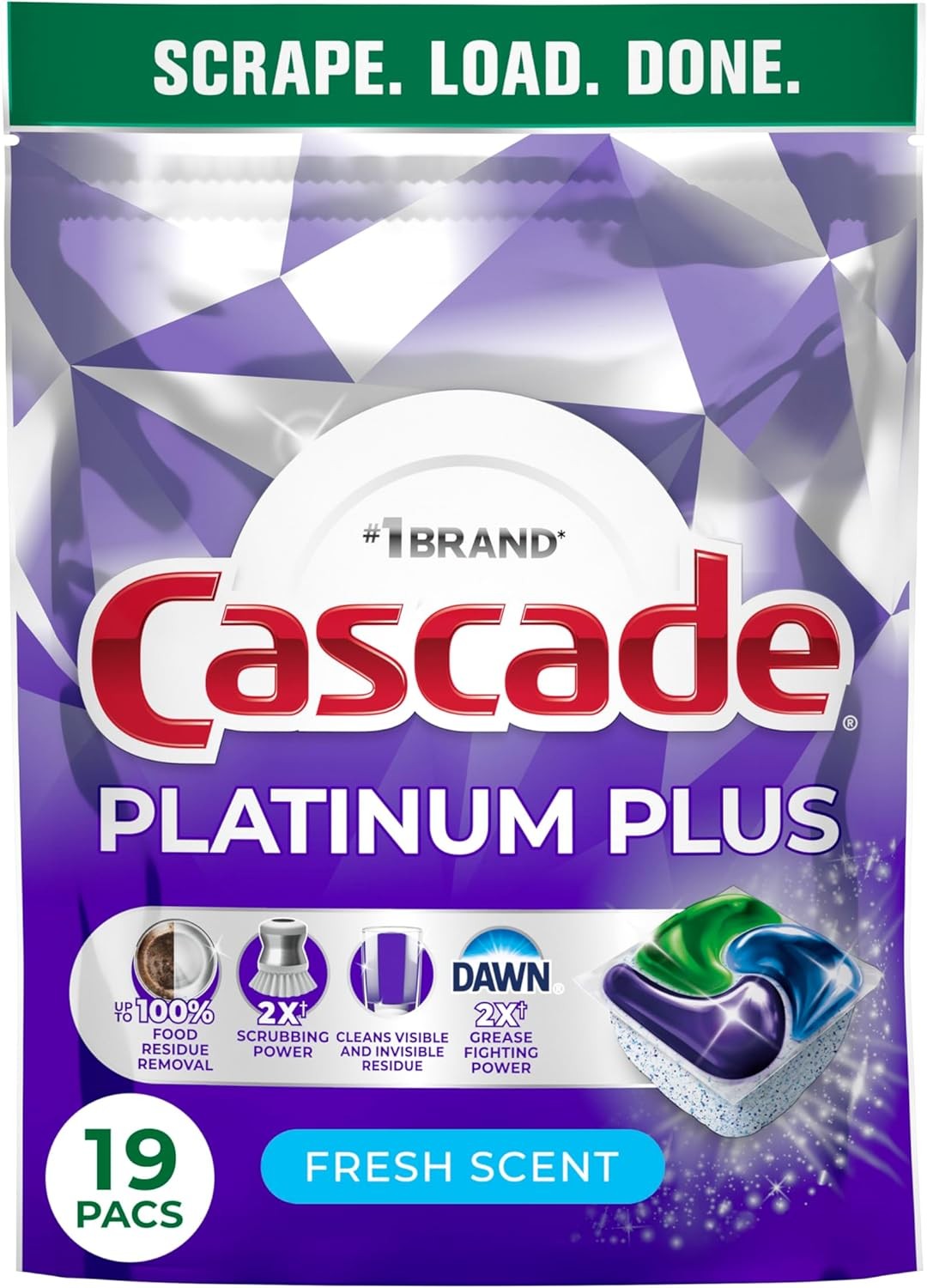 Platinum Plus Dishwasher Pods, Dishwasher Detergent, Dish Detergent Soap, Fresh,