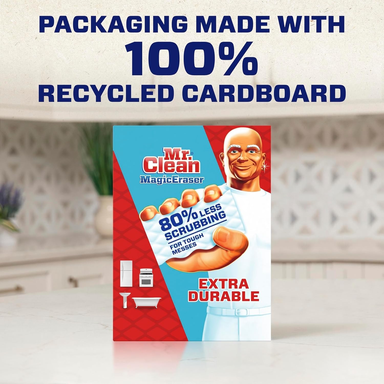 10 Ct Mr. Clean Magic Eraser Extra Durable, Multi Purpose Cleaner, Shoe,Bathroom