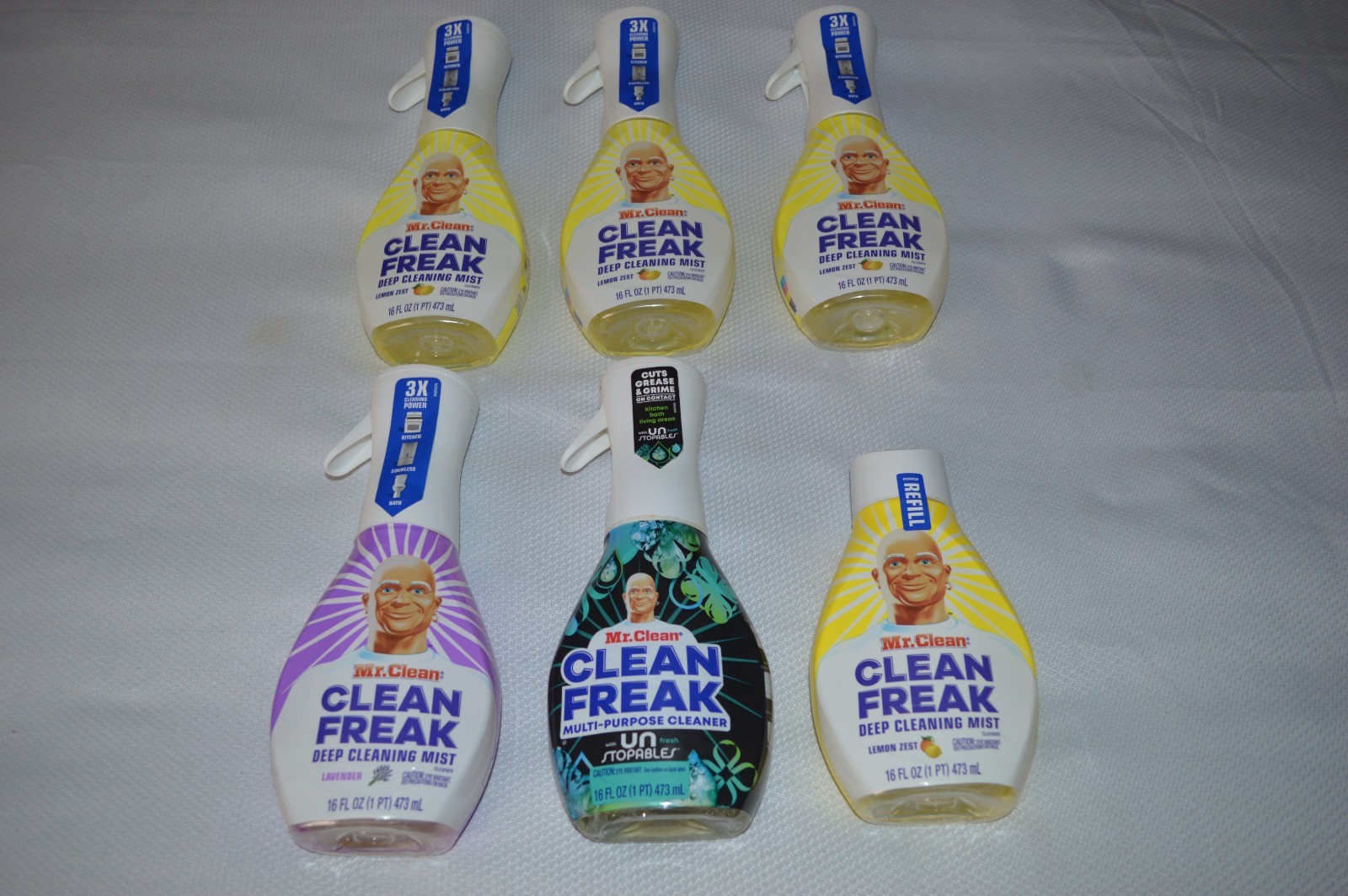 MR. CLEAN ~ CLEAN FREAK ~ DEEP CLEANING MIST CLEANER ~ MULTI-PURPOSE ~ (6) COUNT