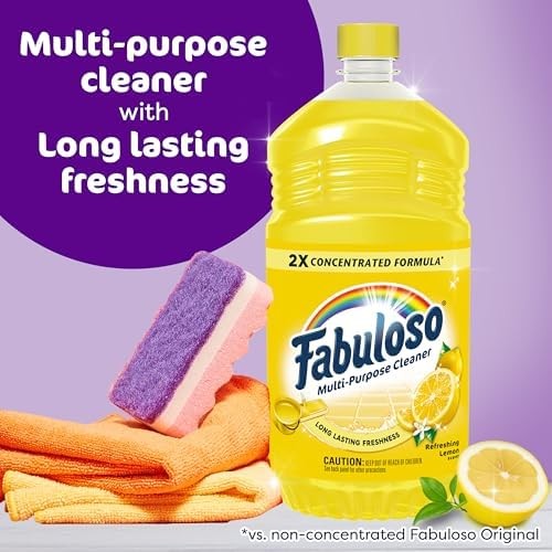 Fabuloso Multi-Purpose Cleaner, 2X Concentrated Formula, Refreshing Lemon Scent,