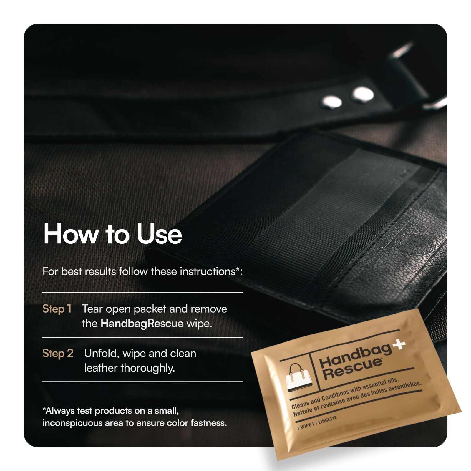 HandBagRescue All-Natural Cleaning Wipes. Remove Dirt & Surface Stains & Cond…