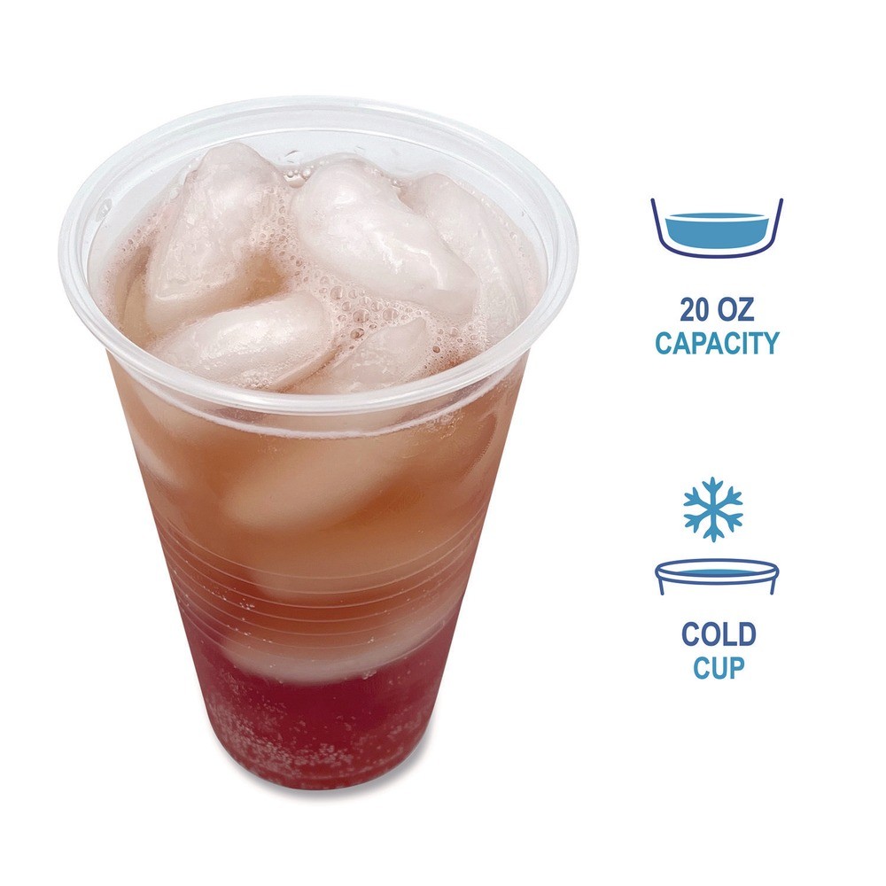 Boardwalk TRANSCUP20PK 20 oz. Translucent Plastic Cold Cups – Clear (50/PK) New