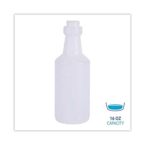Boardwalk 00016 Easy-Grip Plastic Spray Bottle, 16 oz, Clear, 24/Carton