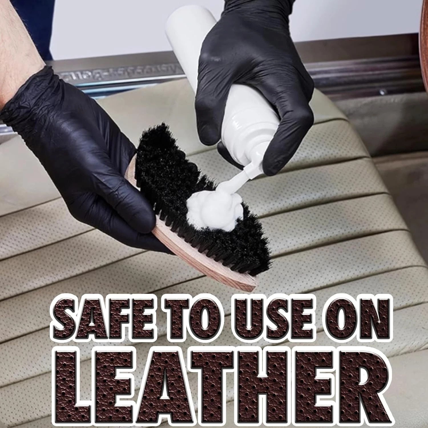 Ergonomic Textile & Leather Brush for Gentle Car Detailing – Portable & Durable