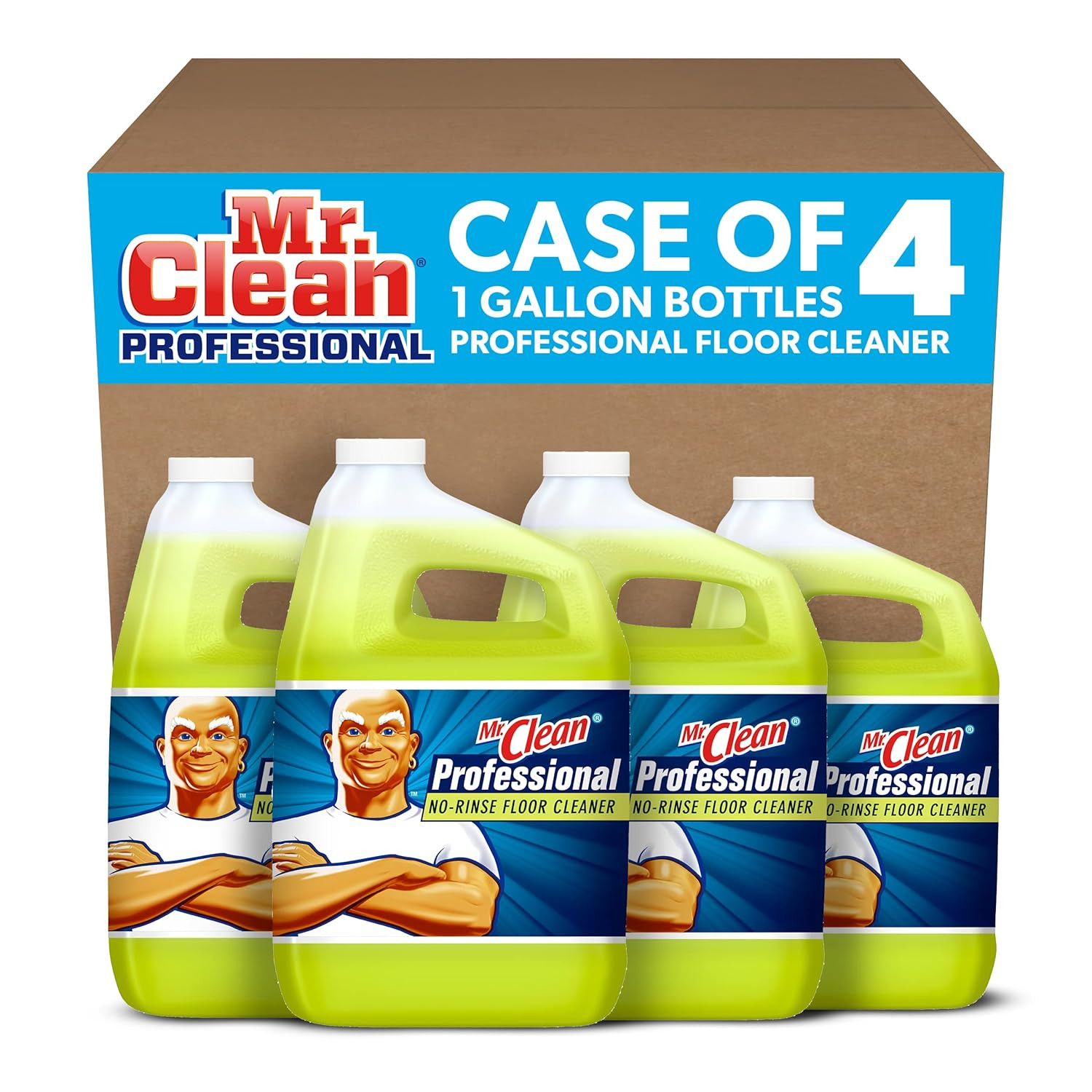 Mr. Clean Professional No-Rinse Floor Cleaner Refill, 4 Gallon Case