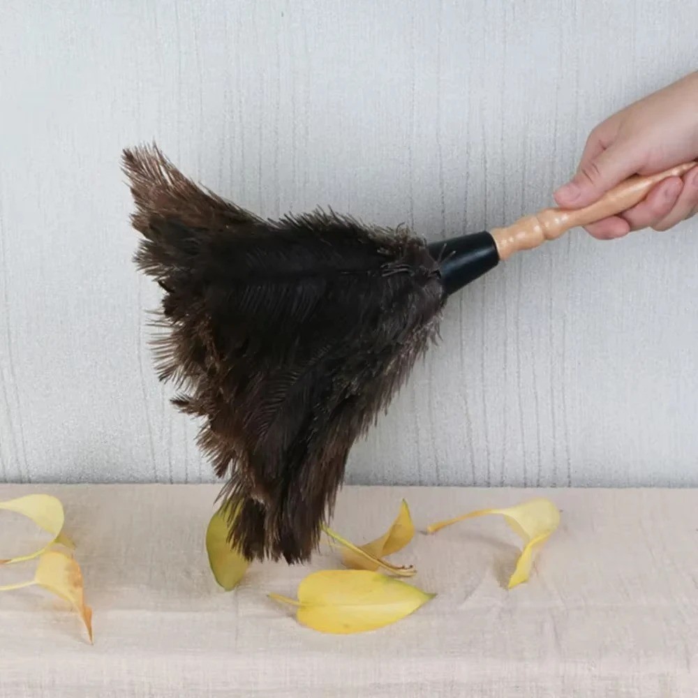 Ostrich Feather Duster Durable Dust Collecting Cleaning Tool In Wool US