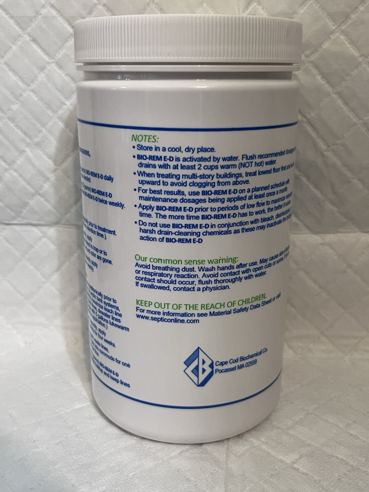 BIO-REM E-D Grease Trap & Sewer/Drain Line Treatment Powder, Biodegradable 16 oz
