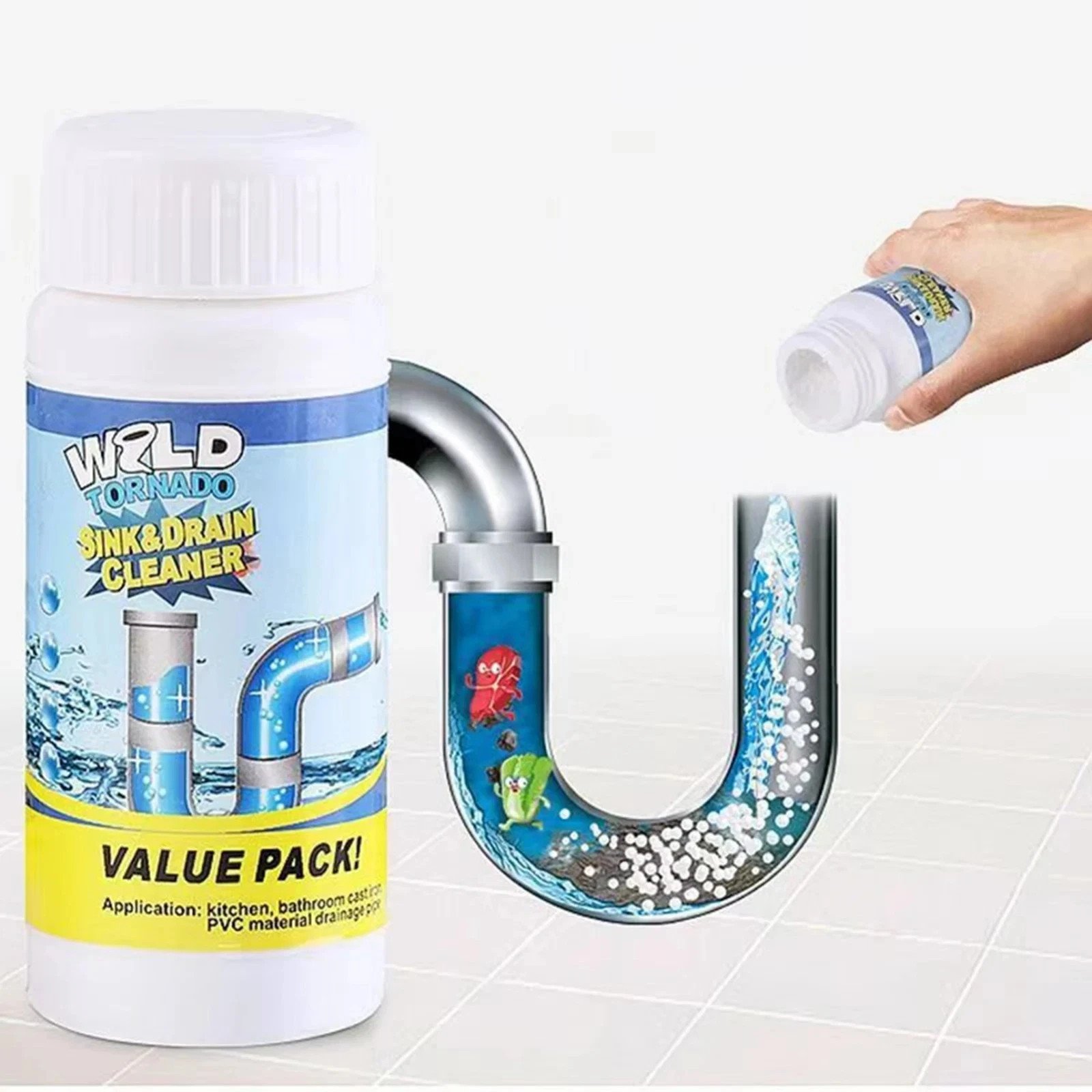 1~5x Wild Tornado Powerful Sink Drain Cleaner High Efficiency Clogging Cleaner
