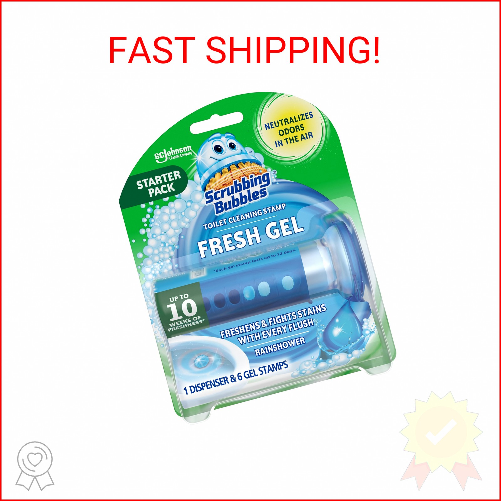 Scrubbing Bubbles Fresh Gel Toilet Bowl Cleaning Stamps, Helps Keep Toilet Clean