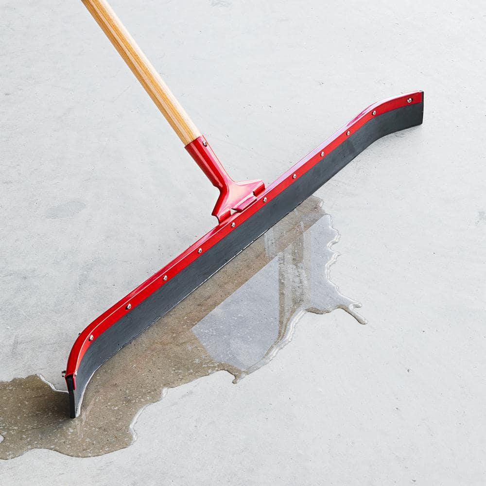 36 in. Curved Rubber Floor Squeegee with 60 in. Wood Handle
