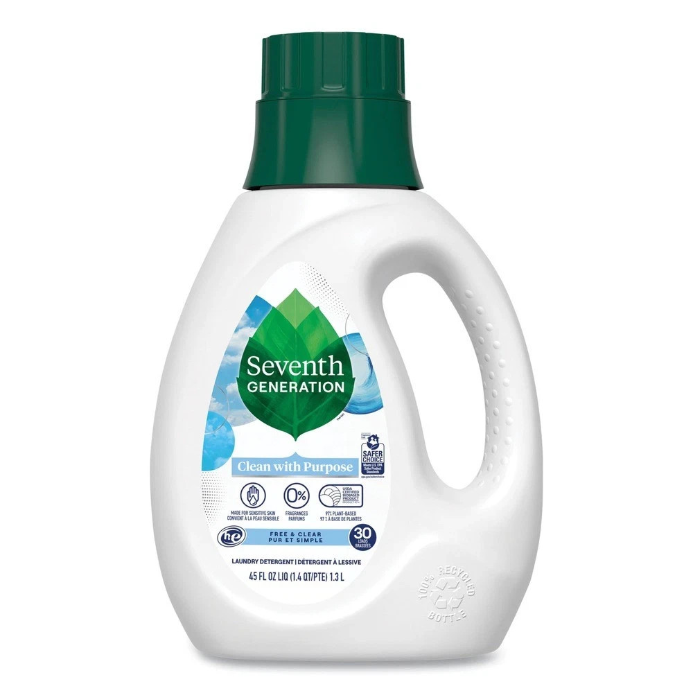 Seventh Generation Natural Liquid Laundry Detergent Fragrance-Free 45 oz Bottle
