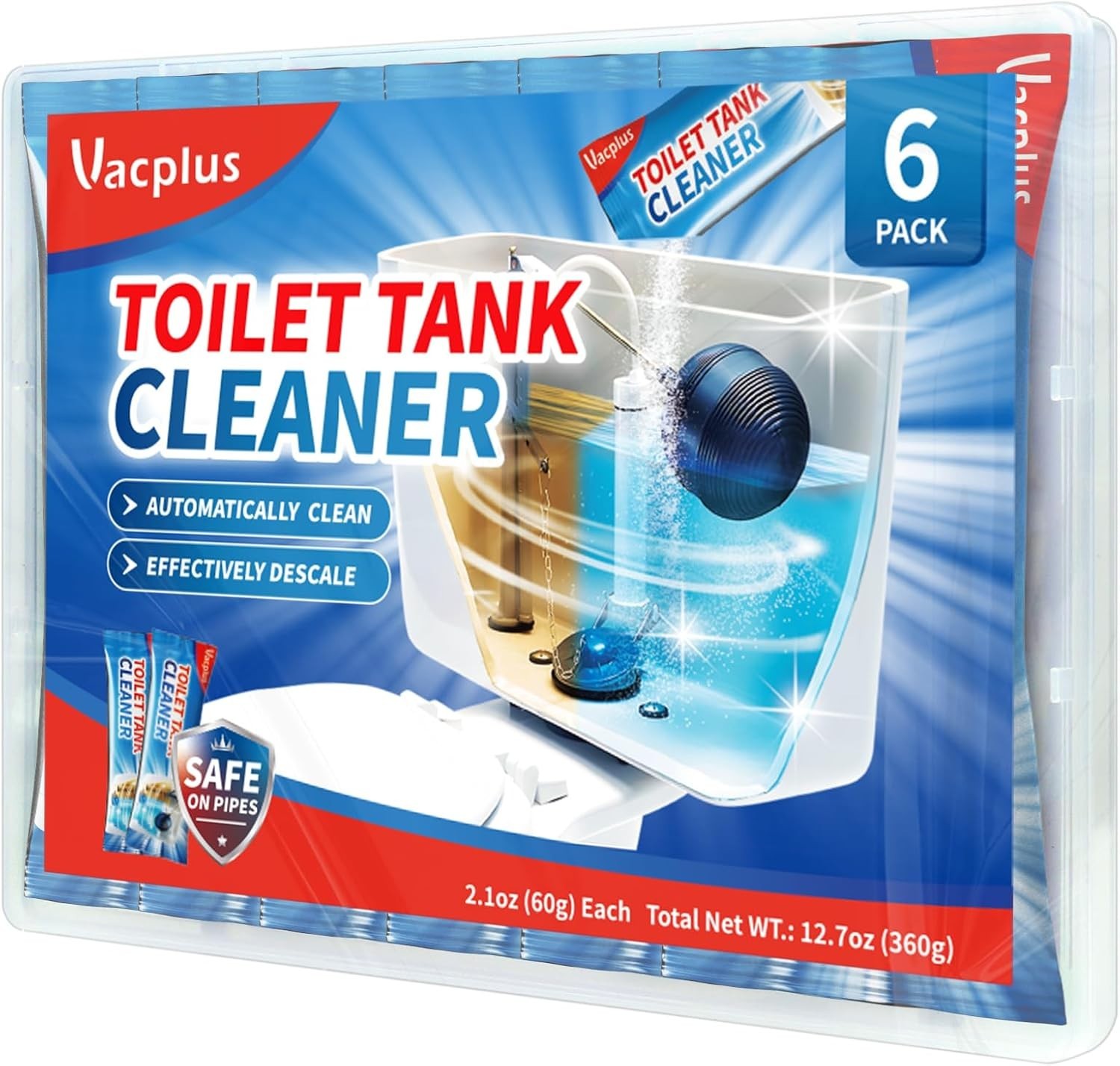 Powerful 6 Pack Toilet Tank Cleaner Tablets – Mold & Rust Remover, Easy Storage