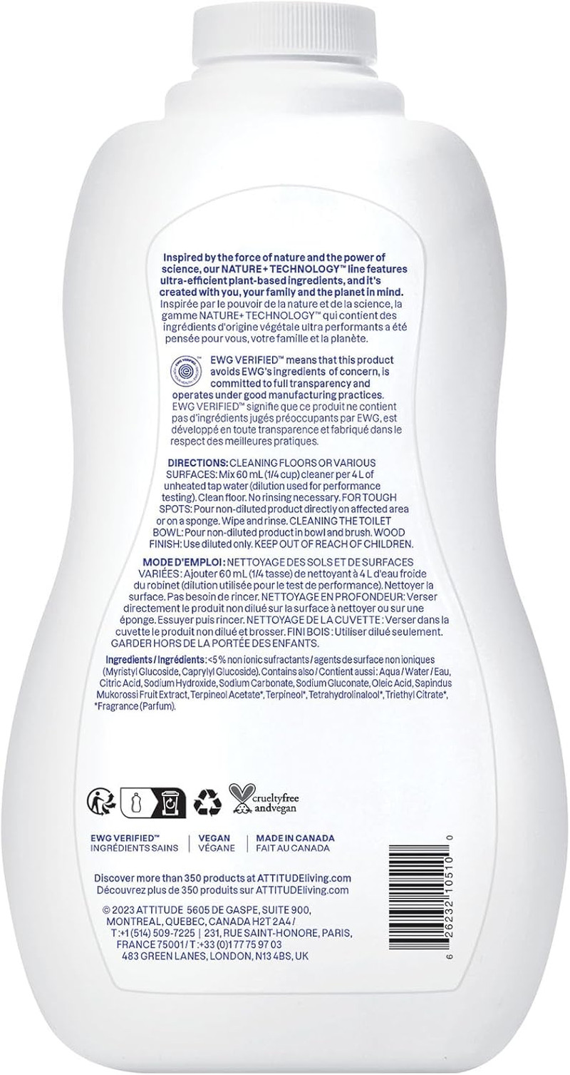 Floor Cleaner, EWG Verified, Streak-Free, Vegan & Plant-Based for Tile, Wood & L