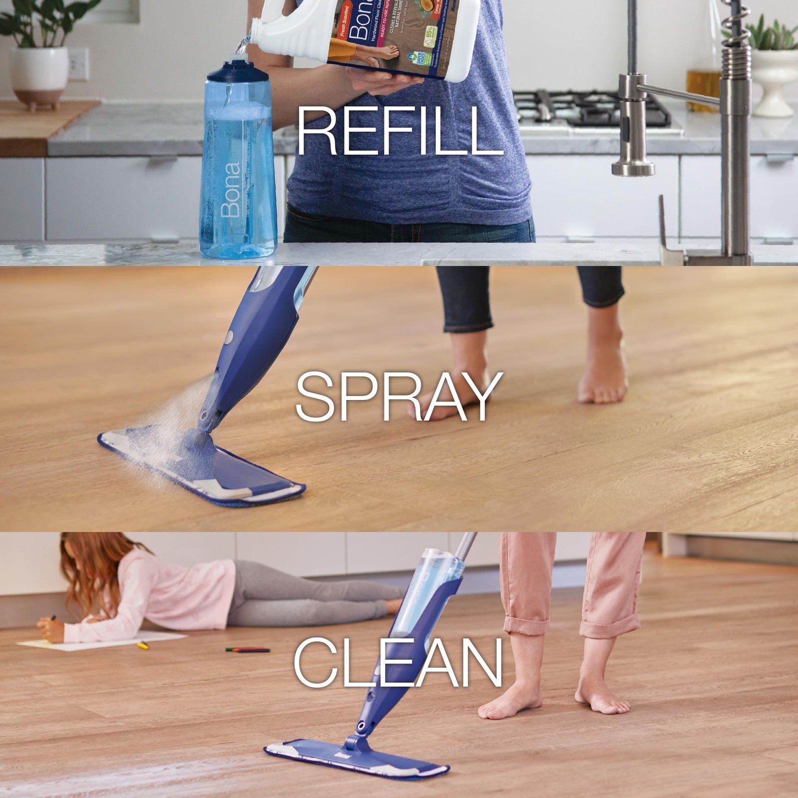 Bona Hardwood Floor Cleaner Refill Cedar Wood Scent 128oz
