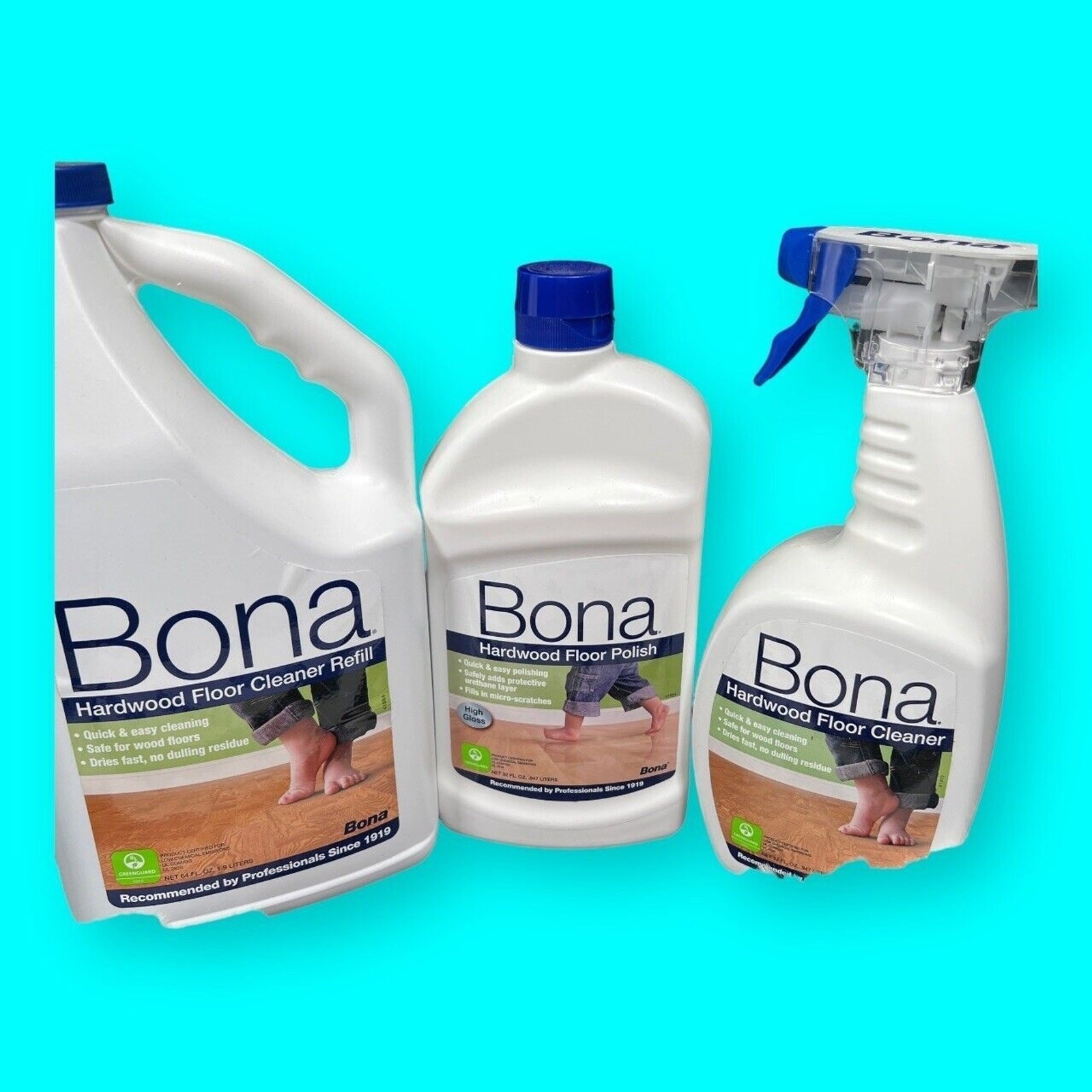 Bona Hardwood Floor Care Bundle Refill Polish Spray Microfiber Pad