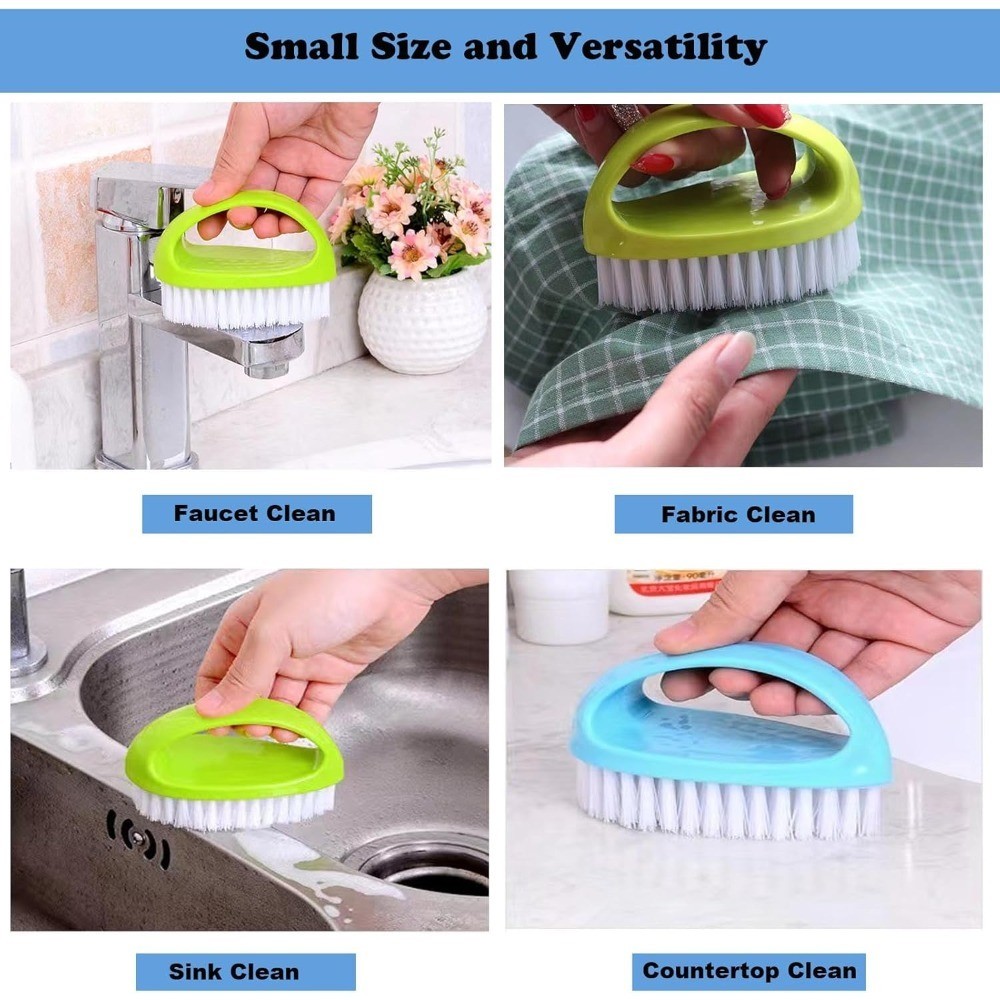 Heavy Duty 2 Pack Scrub Brushes Stiff Nylon Bristles for Bathroom Shower Sink